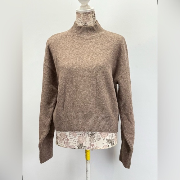 & OTHER STORIES Taupe mock neck Wool blend sweater size S - Picture 3 of 16